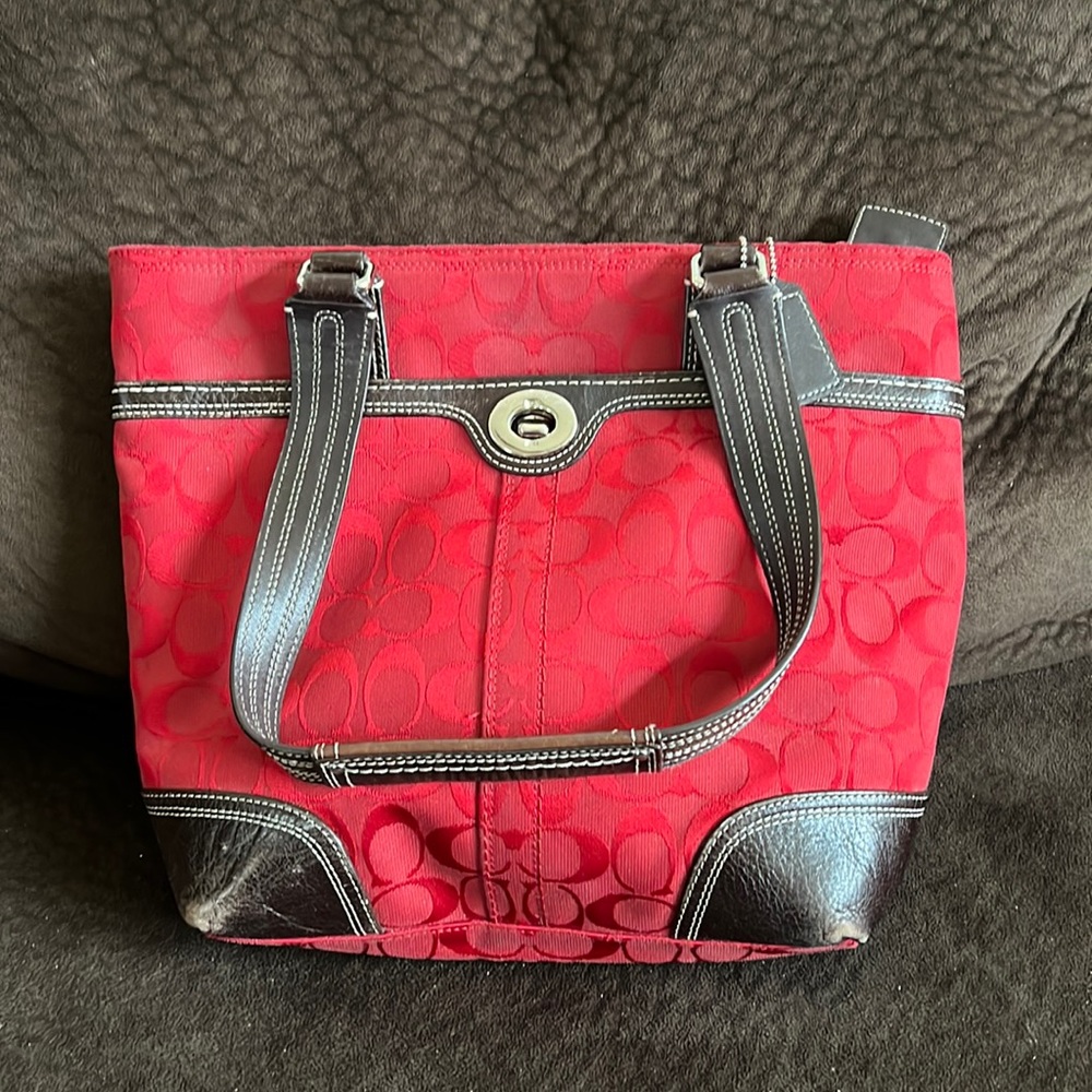 Authentic Red Coach Purse
